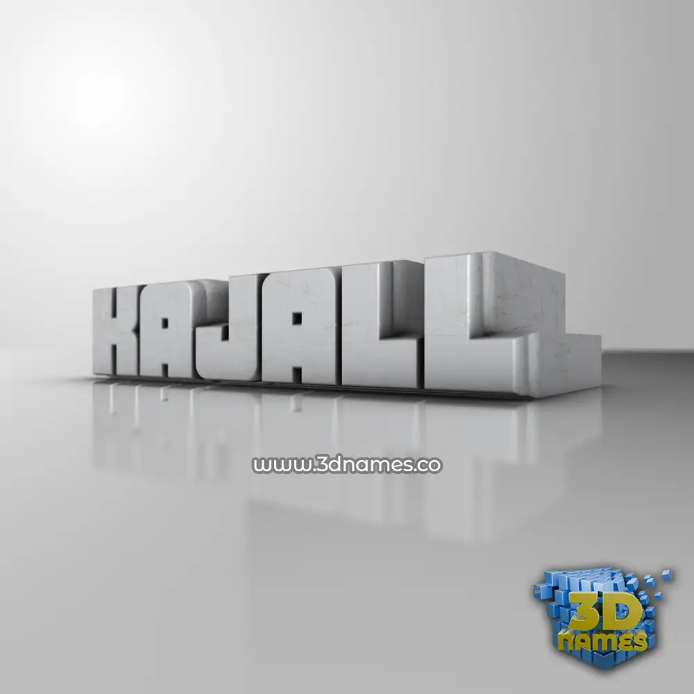 kajall in White Metro style - 3D name wallpaper