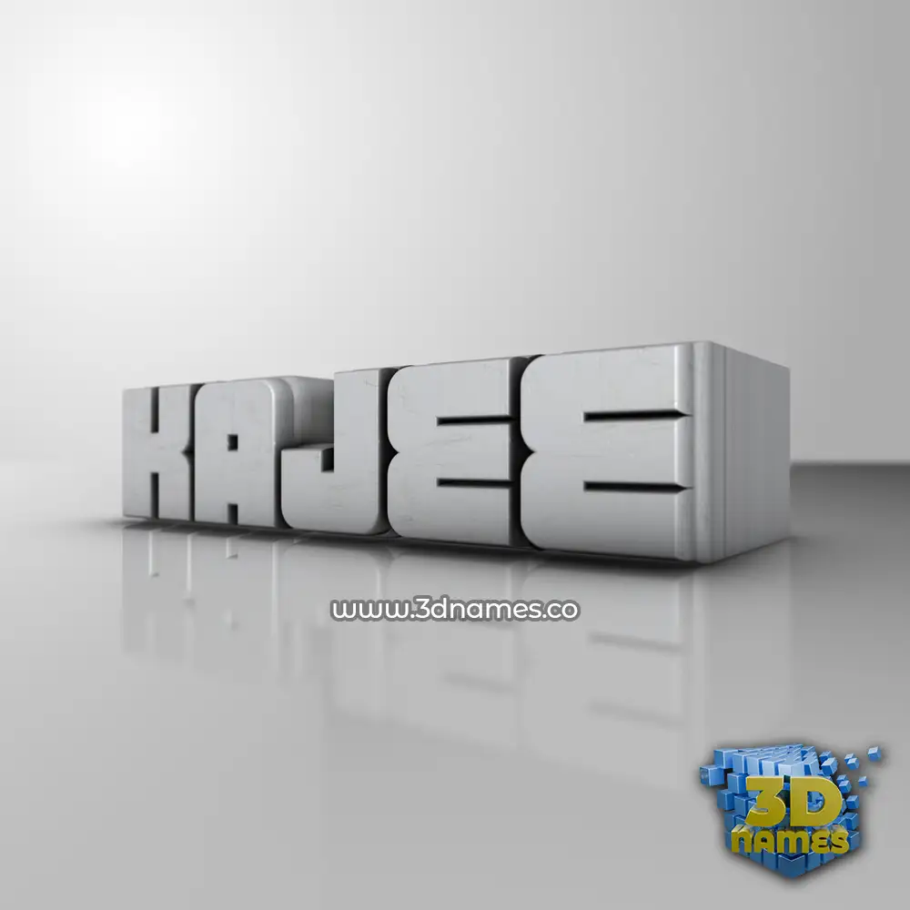kajee in White Metro style - 3D name wallpaper