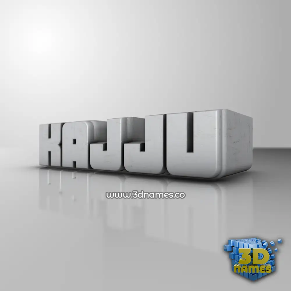 kajju in White Metro style - 3D name wallpaper
