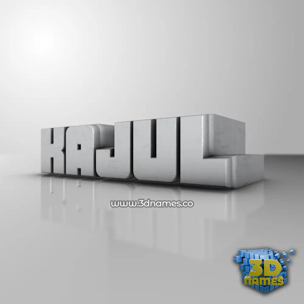 kajul in White Metro style - 3D name wallpaper