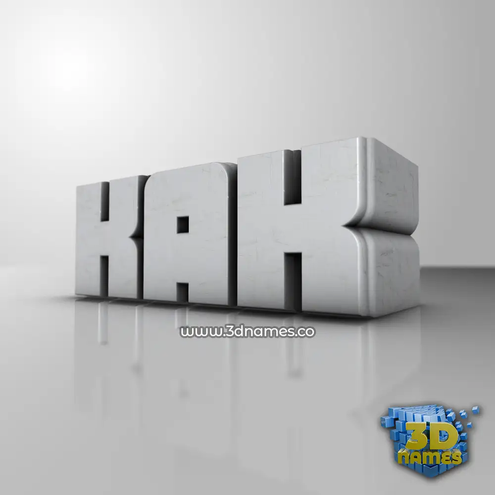 kak in White Metro style - 3D name wallpaper