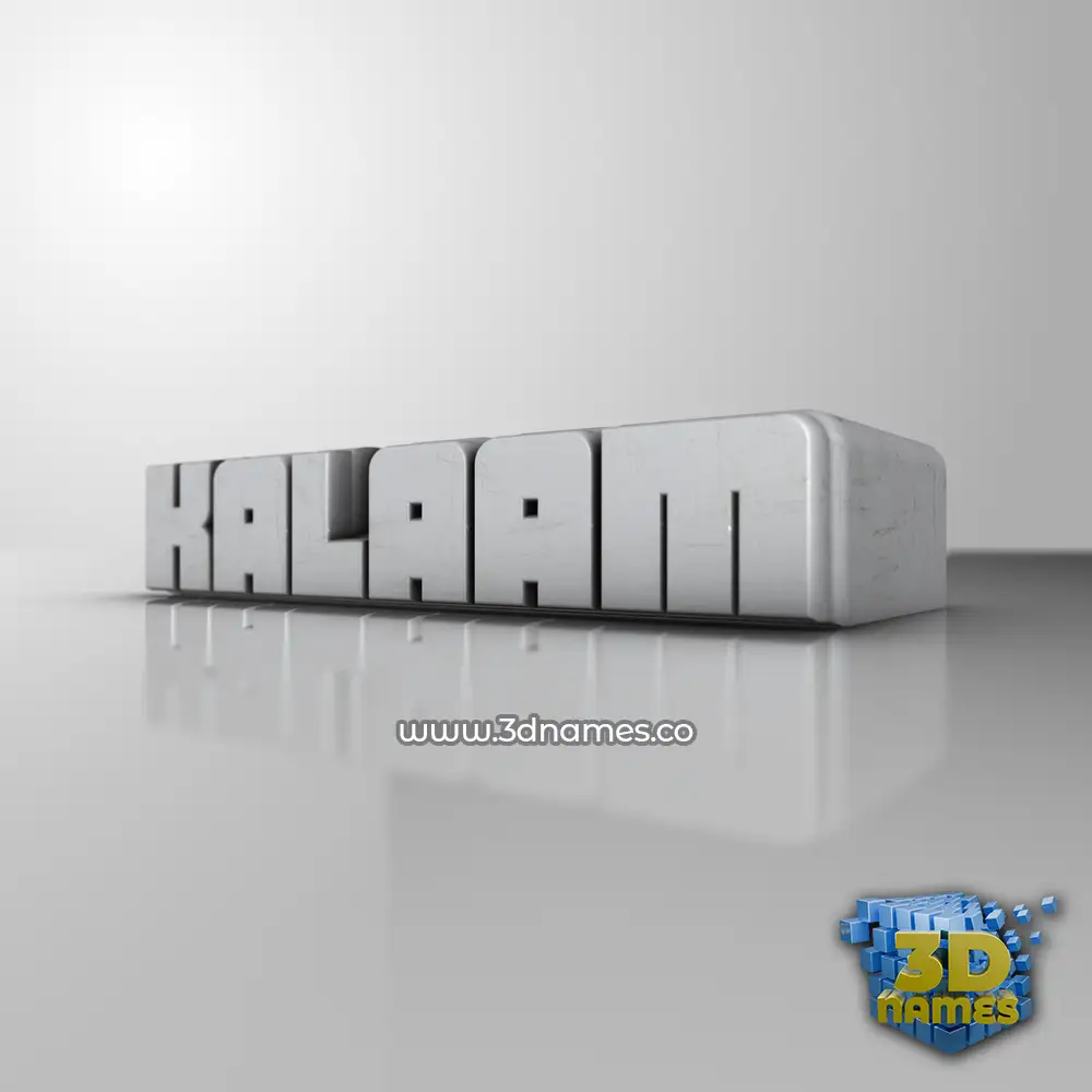 kalaam in White Metro style - 3D name wallpaper