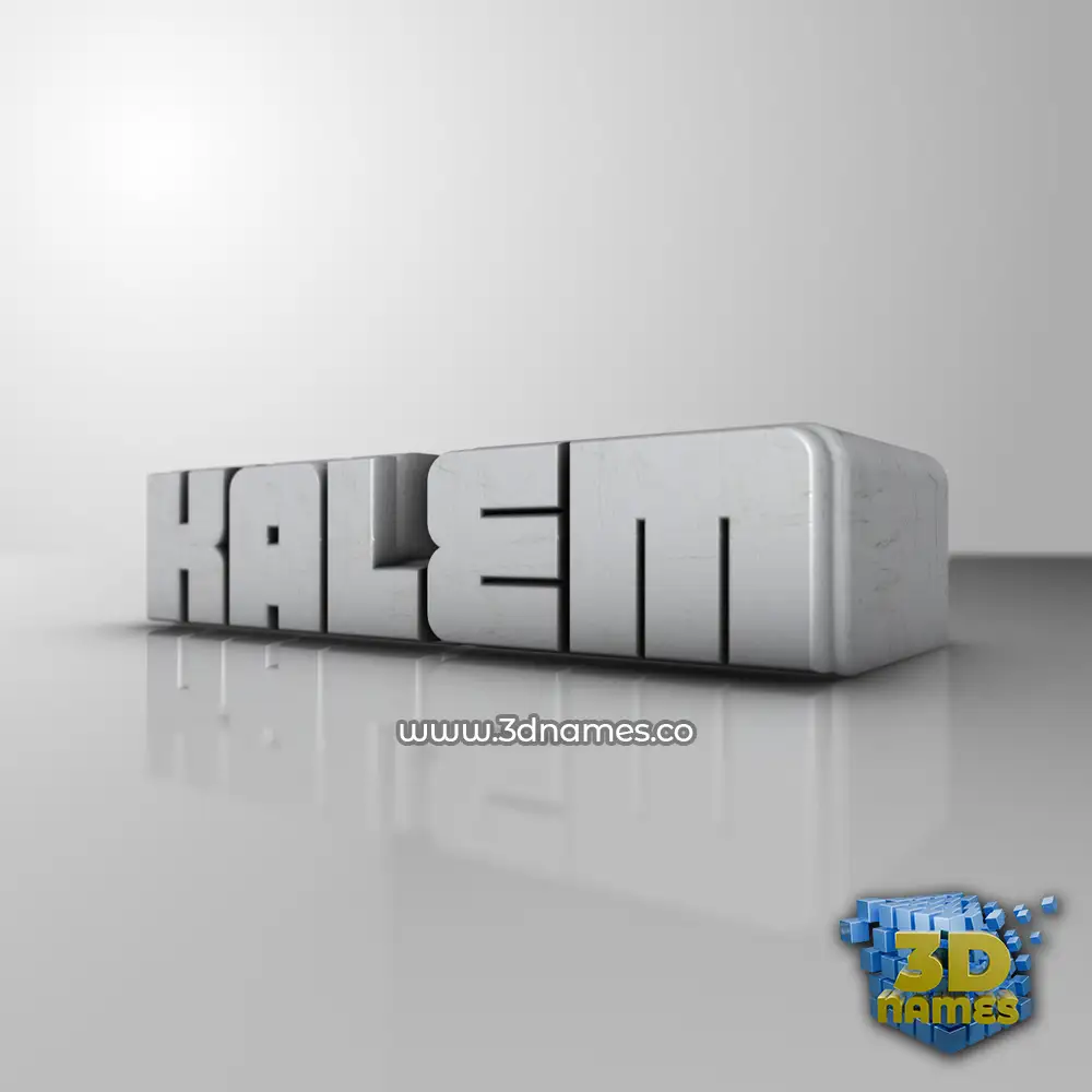 kalem in White Metro style - 3D name wallpaper