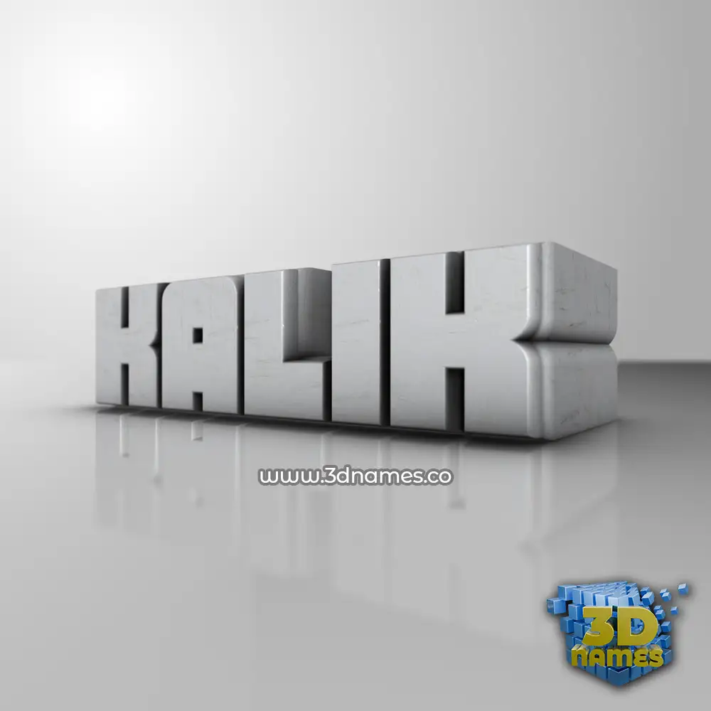 kalik in White Metro style - 3D name wallpaper