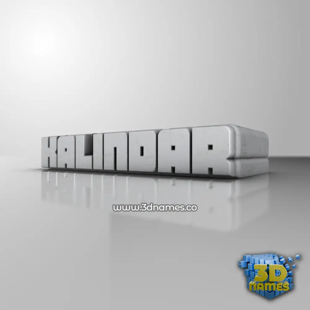 kalindar in White Metro style - 3D name wallpaper