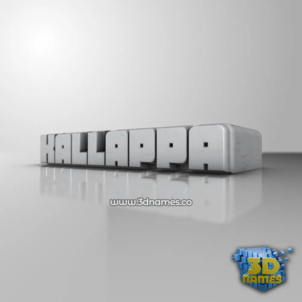 kallappa in White Metro style - 3D name wallpaper