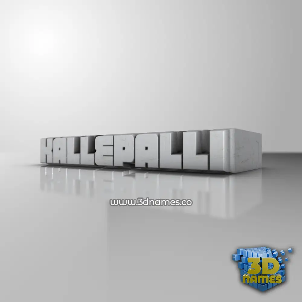 kallepalli in White Metro style - 3D name wallpaper