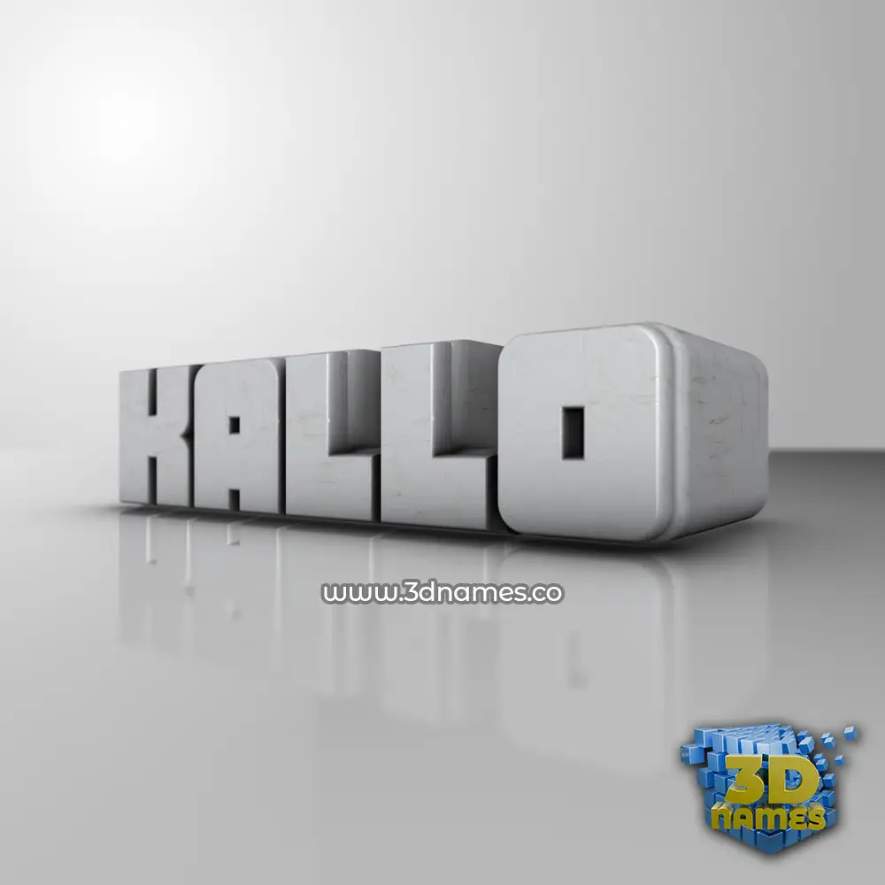 kallo in White Metro style - 3D name wallpaper