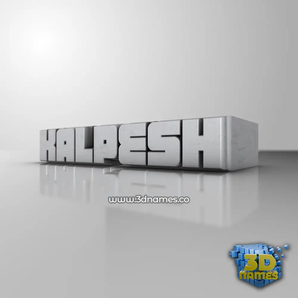 kalpesh in White Metro style - 3D name wallpaper
