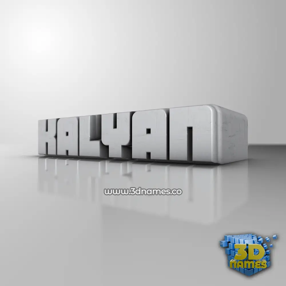 kalyan in White Metro style - 3D name wallpaper