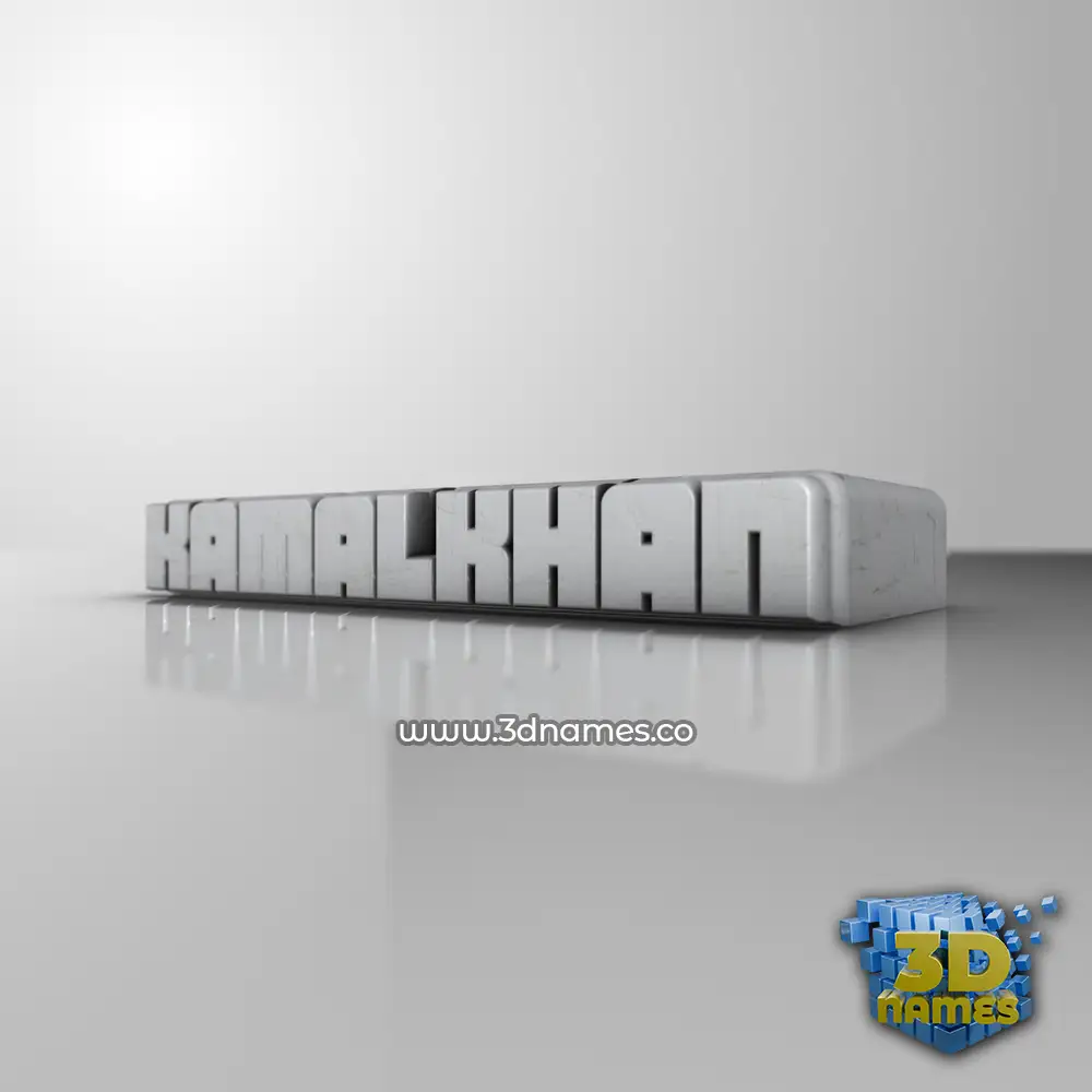 kamalkhan in White Metro style - 3D name wallpaper