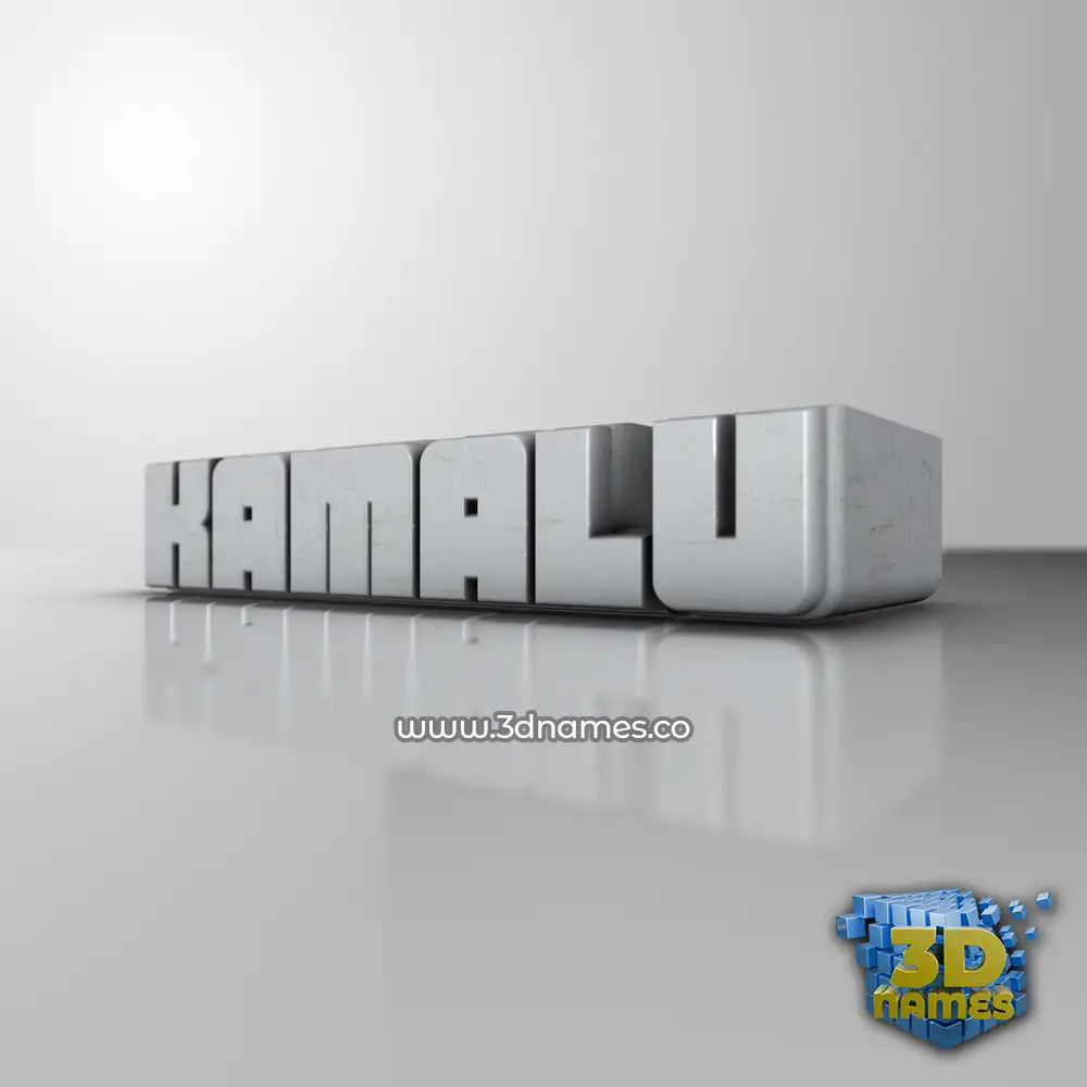 kamalu in White Metro style - 3D name wallpaper