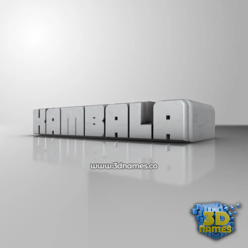 kambala in White Metro style - 3D name wallpaper