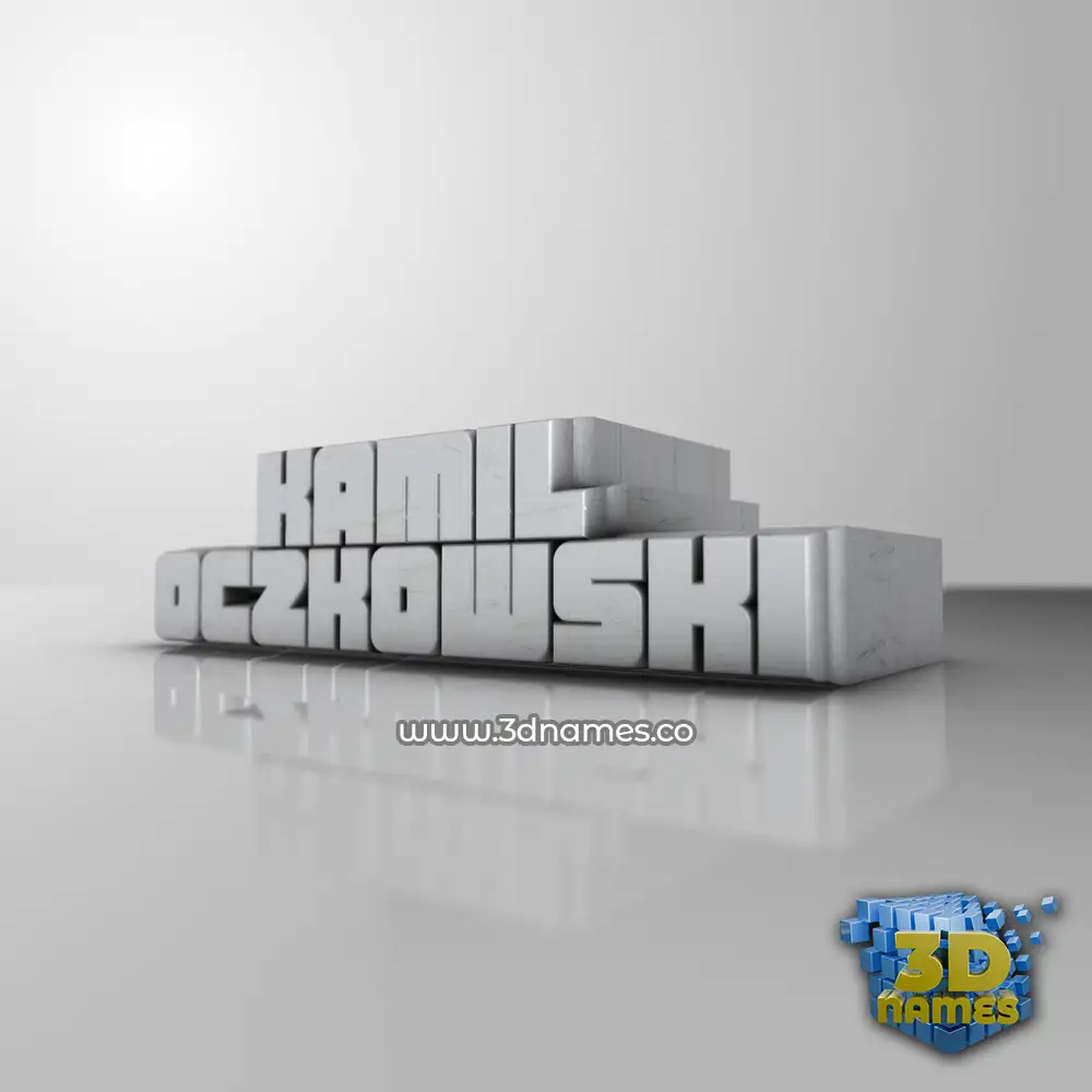 kamil oczkowski in White Metro style - 3D name wallpaper