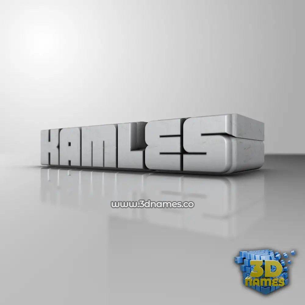 kamles in White Metro style - 3D name wallpaper