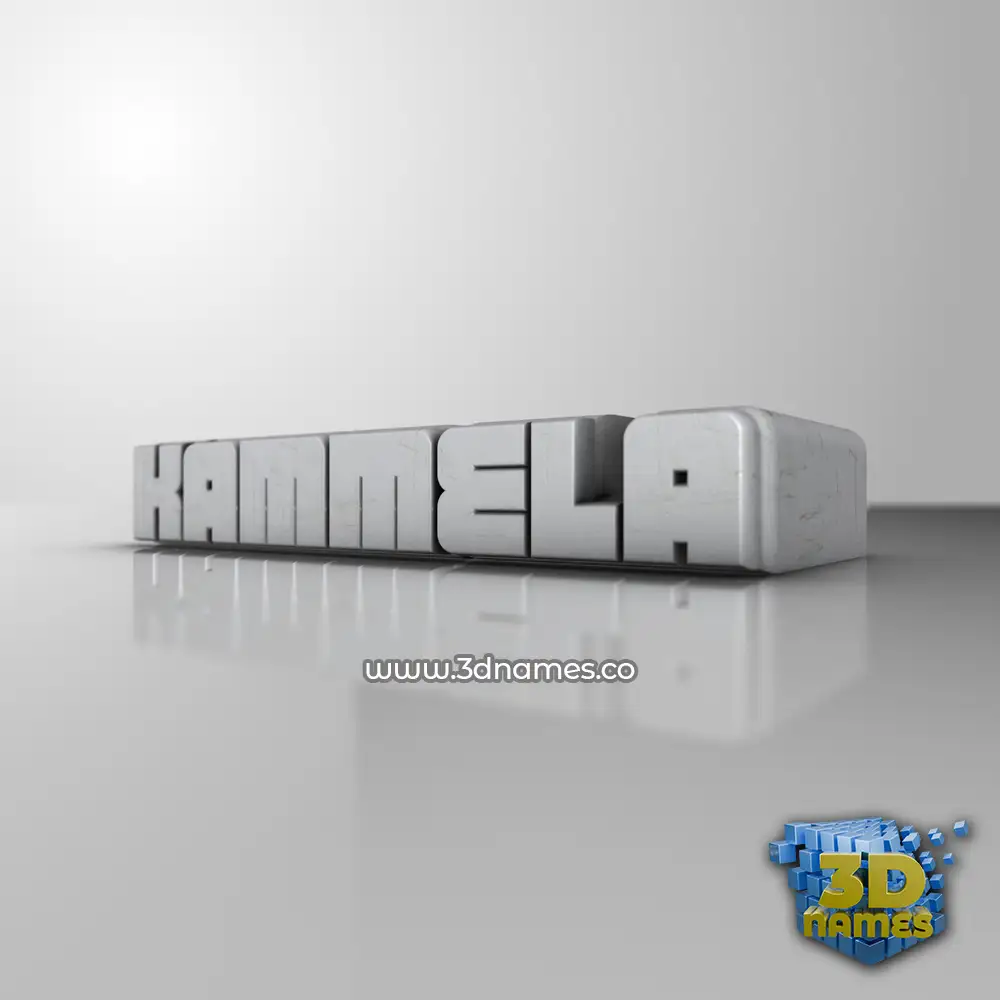 kammela in White Metro style - 3D name wallpaper