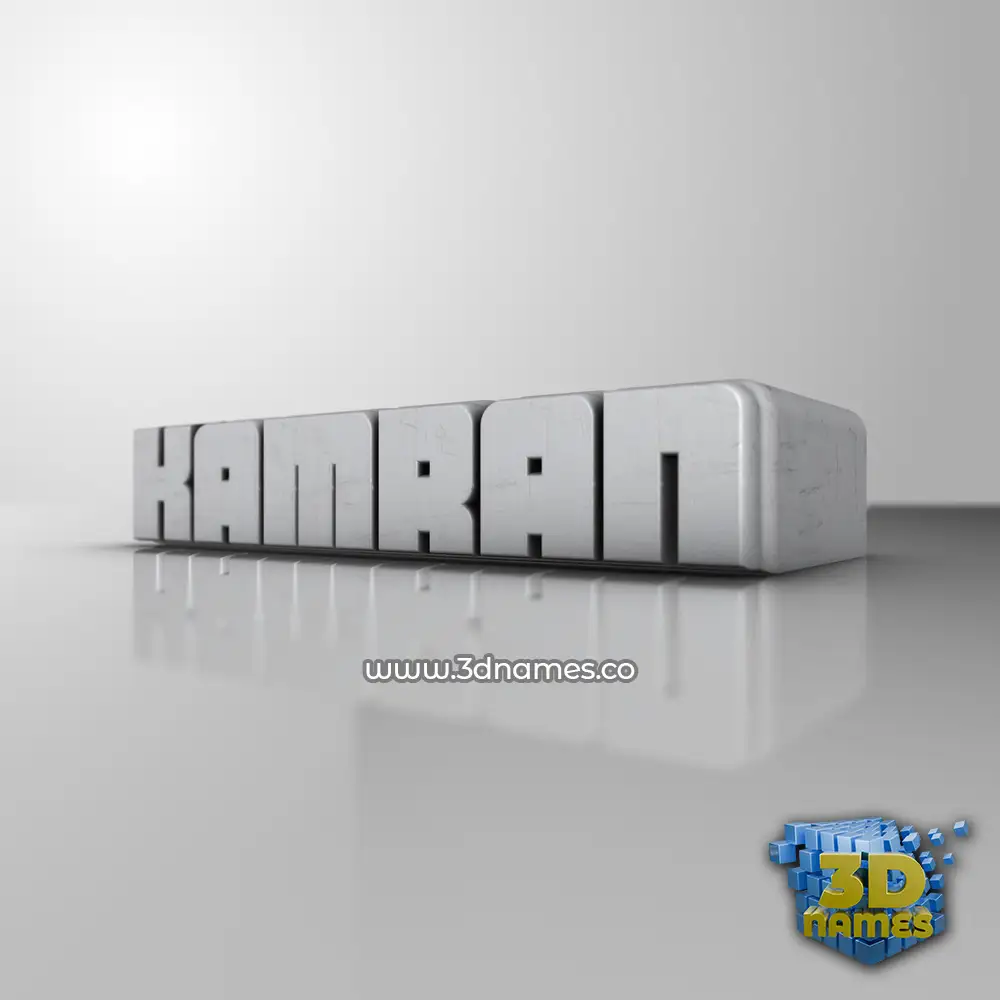 kamran in White Metro style - 3D name wallpaper