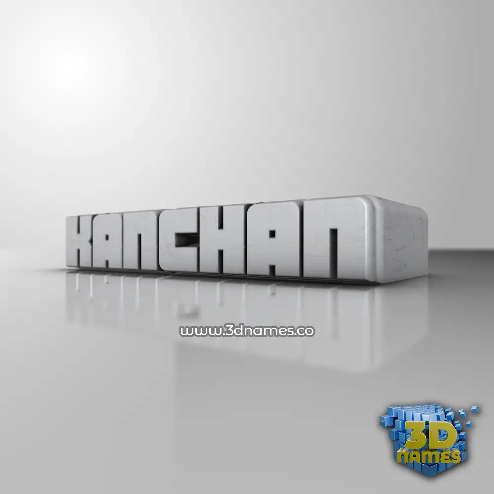 kanchan in White Metro style - 3D name wallpaper