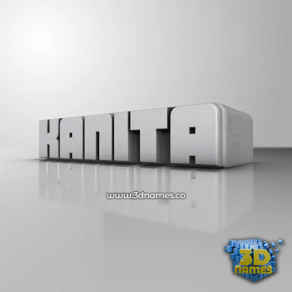 kanita in White Metro style - 3D name wallpaper