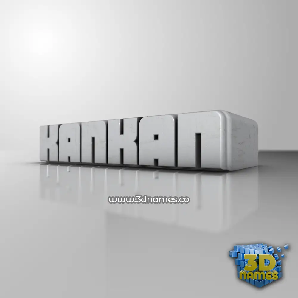 kankan in White Metro style - 3D name wallpaper