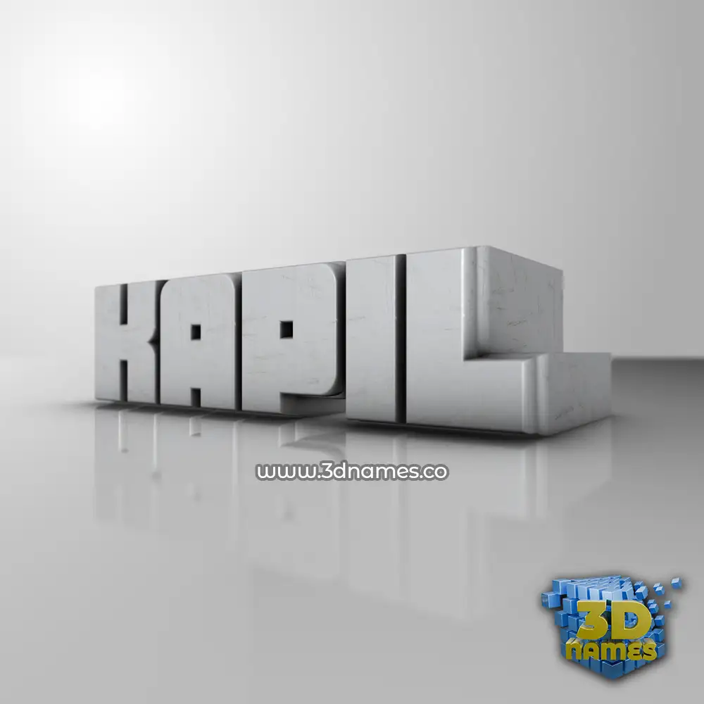 kapil in White Metro style - 3D name wallpaper
