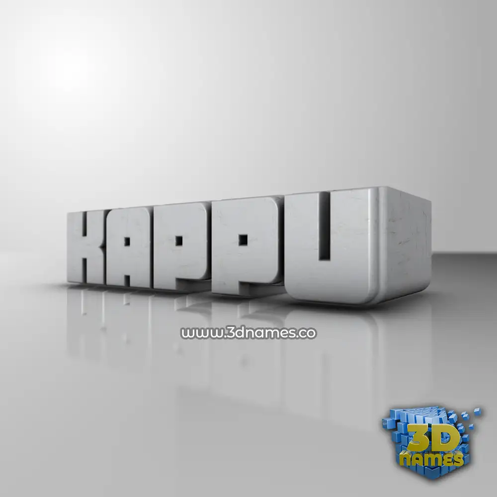 kappu in White Metro style - 3D name wallpaper