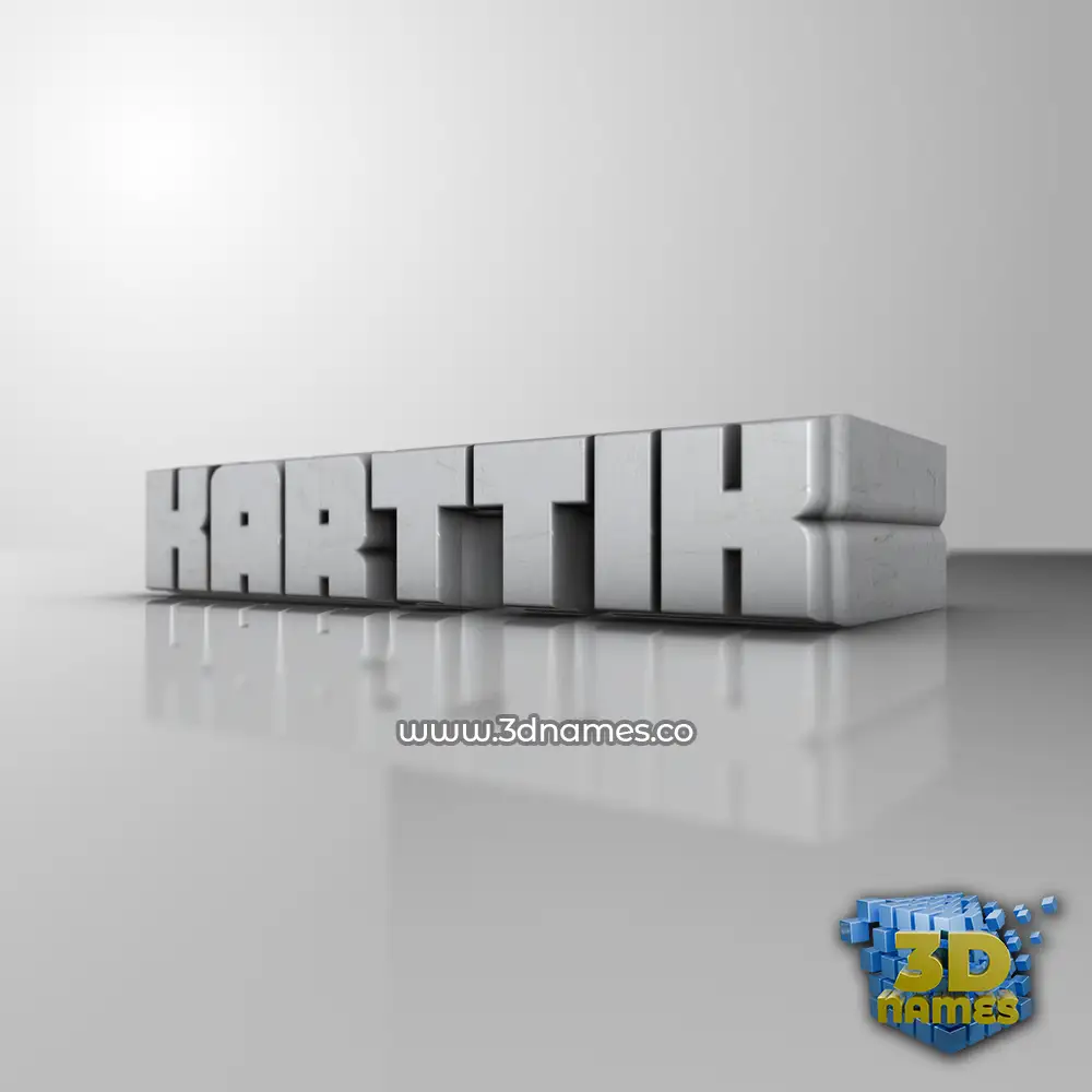 karttik in White Metro style - 3D name wallpaper