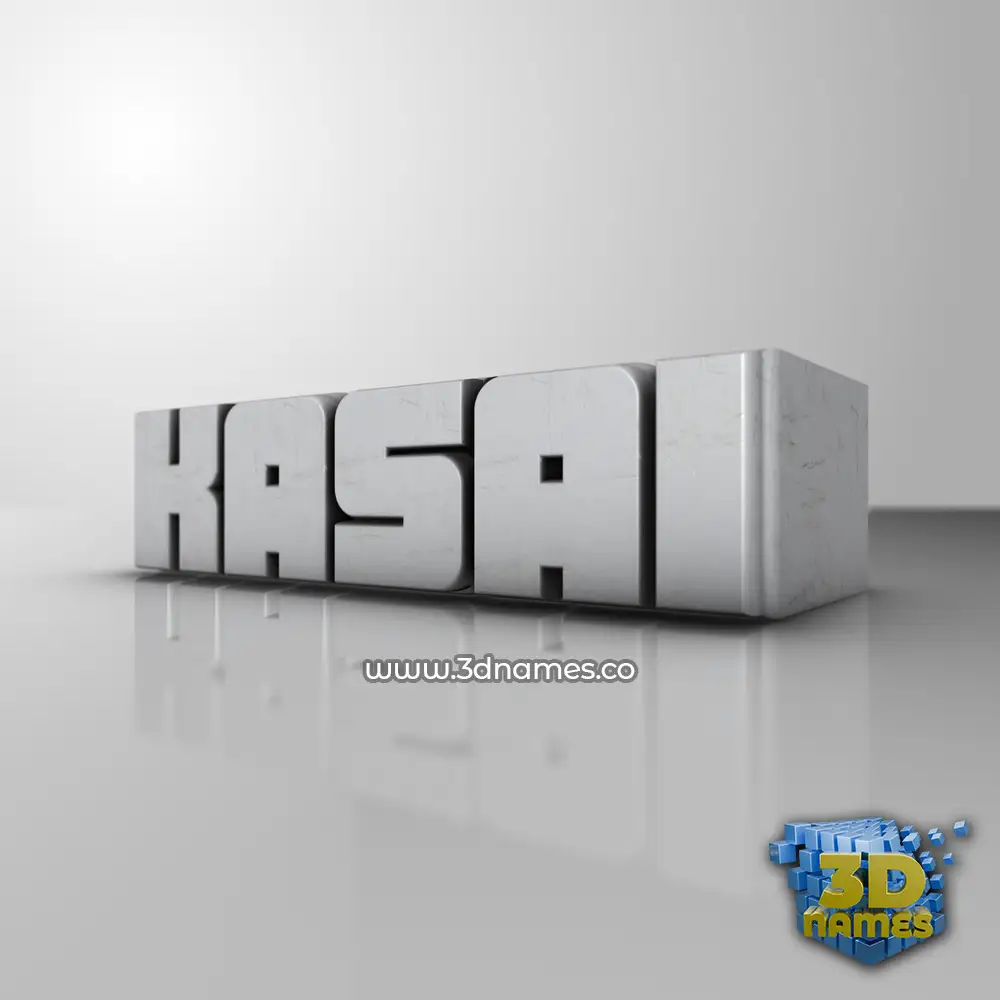 kasai in White Metro style - 3D name wallpaper