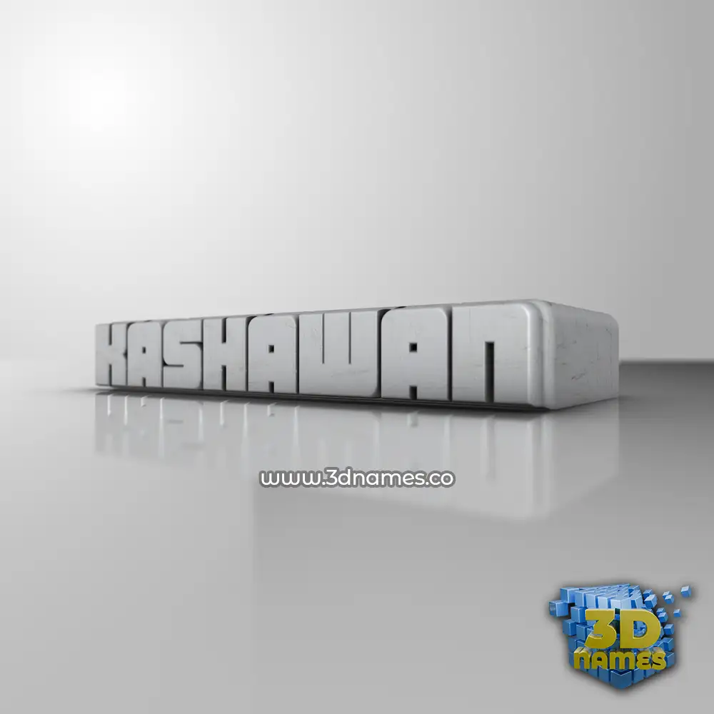 kashawan in White Metro style - 3D name wallpaper