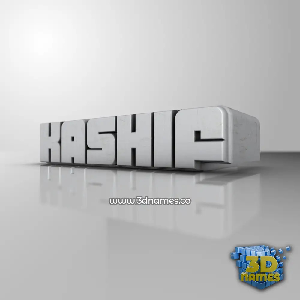 kashif in White Metro style - 3D name wallpaper