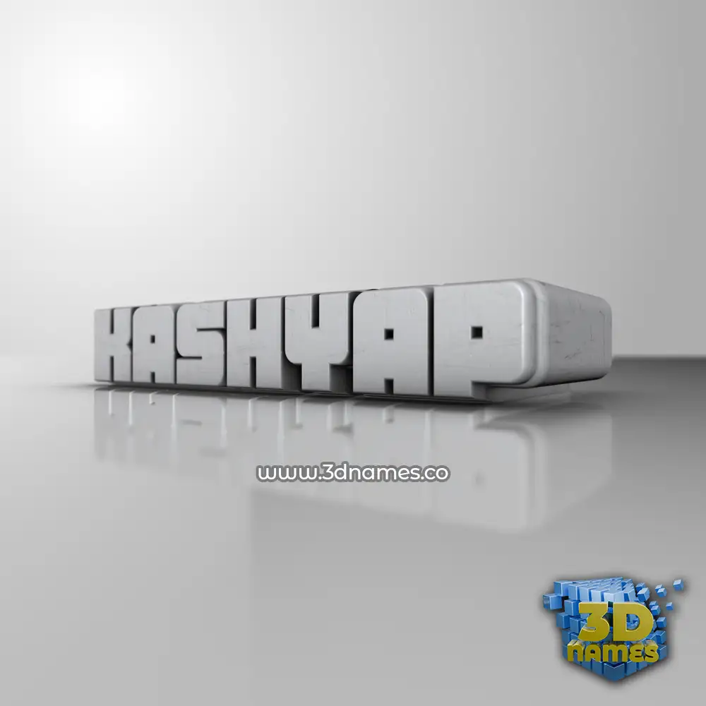 kashyap in White Metro style - 3D name wallpaper