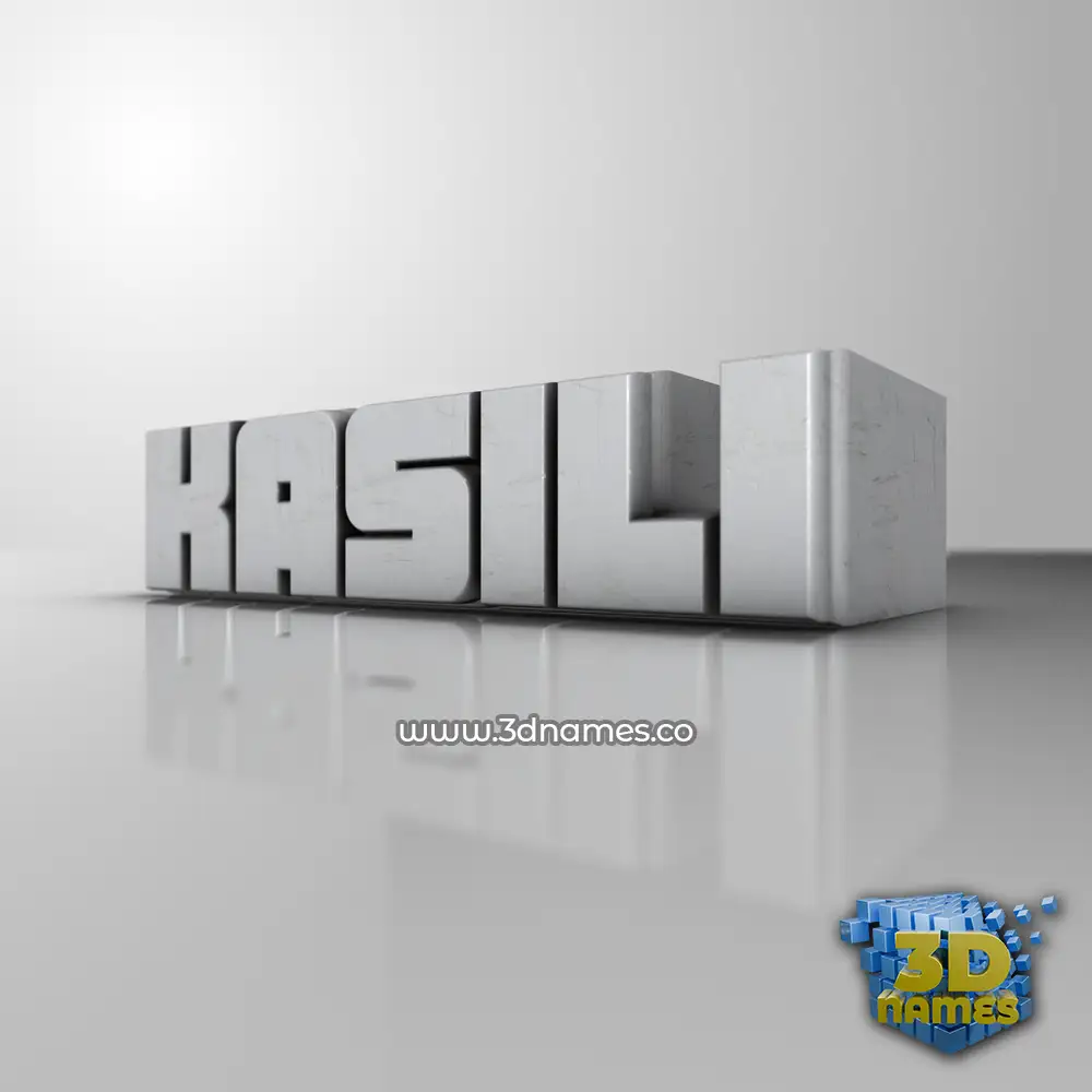 kasili in White Metro style - 3D name wallpaper
