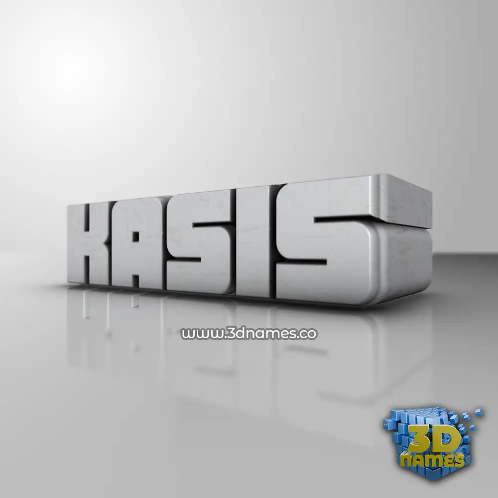 kasis in White Metro style - 3D name wallpaper