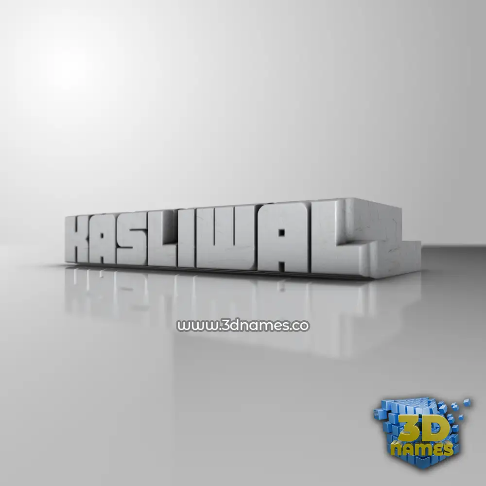 kasliwal in White Metro style - 3D name wallpaper