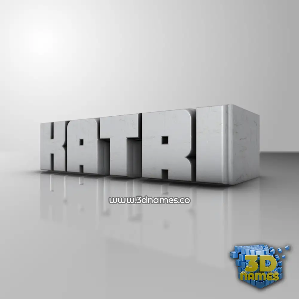 katri in White Metro style - 3D name wallpaper