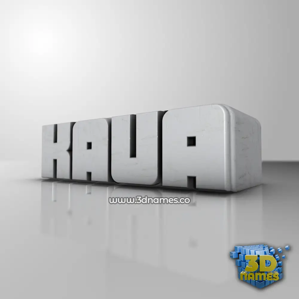 kaua in White Metro style - 3D name wallpaper