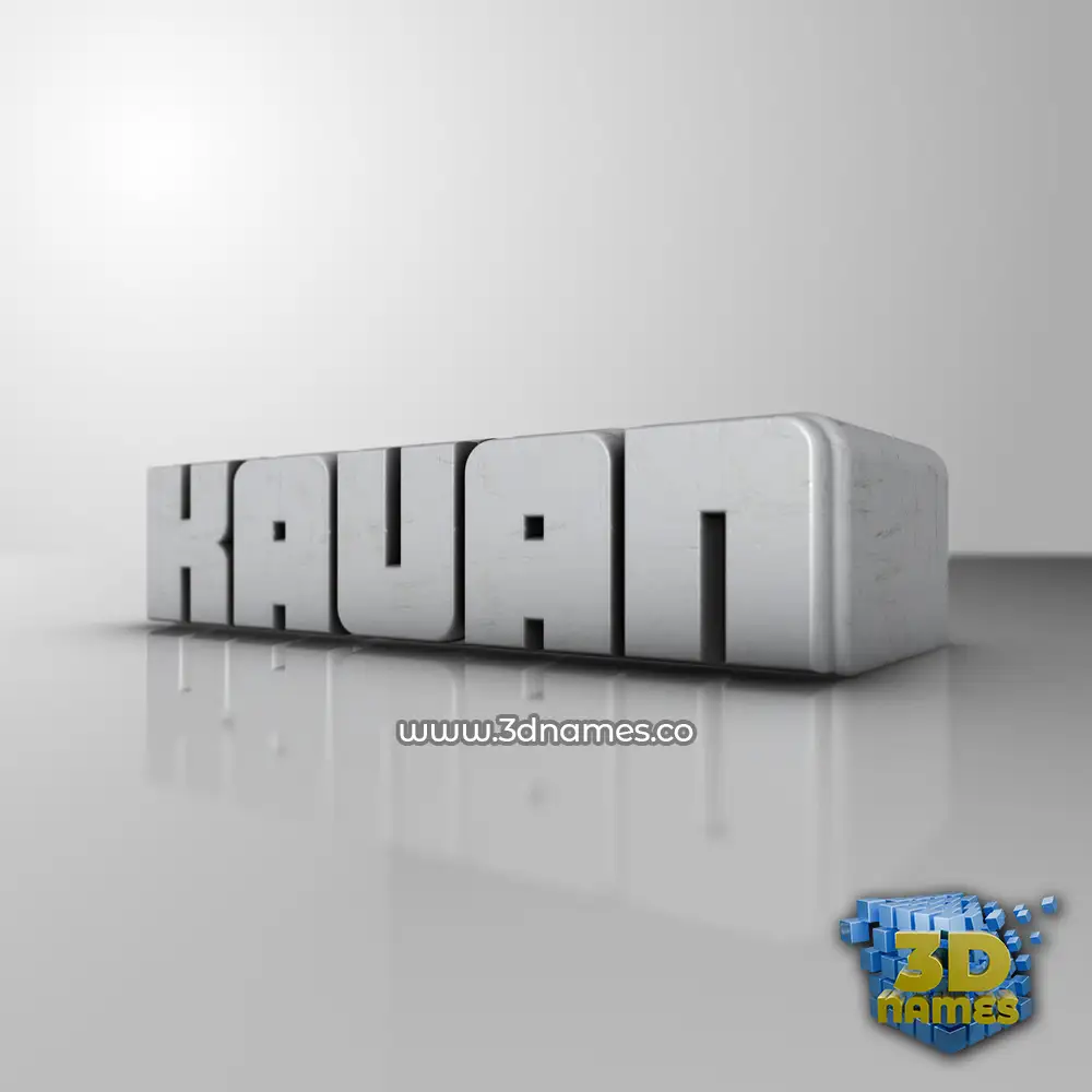 kauan in White Metro style - 3D name wallpaper