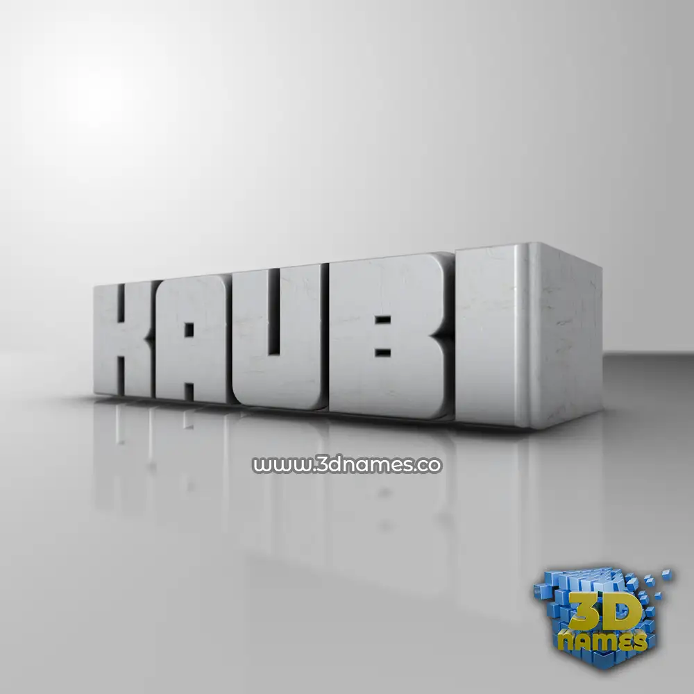 kaubi in White Metro style - 3D name wallpaper