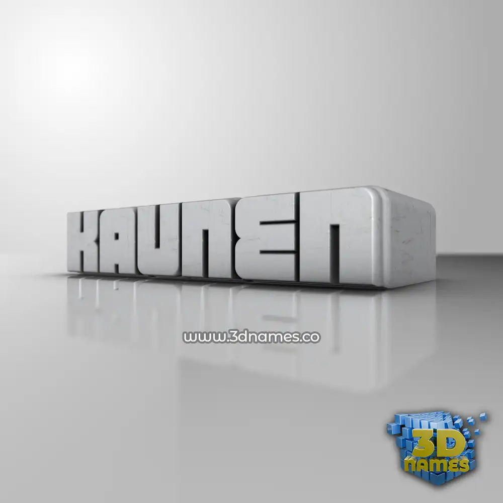 kaunen in White Metro style - 3D name wallpaper