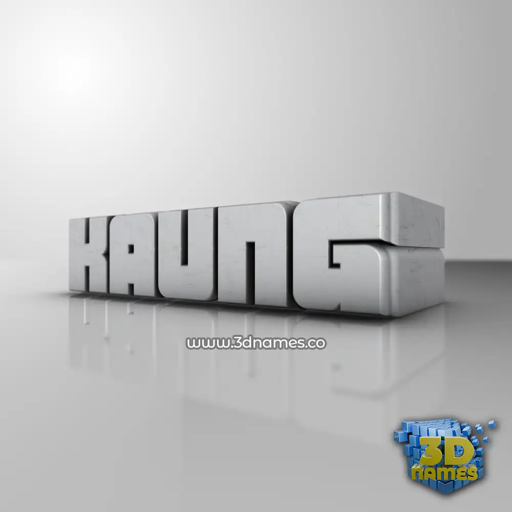kaung in White Metro style - 3D name wallpaper