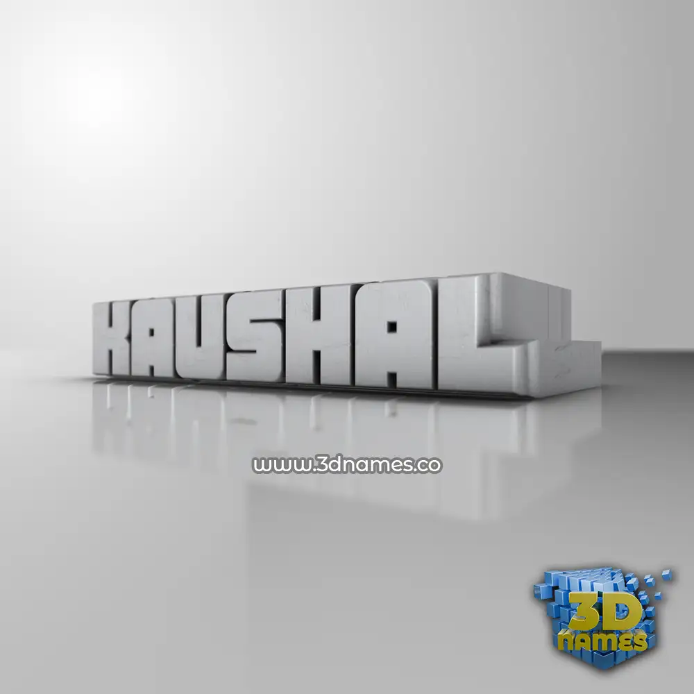 kaushal in White Metro style - 3D name wallpaper