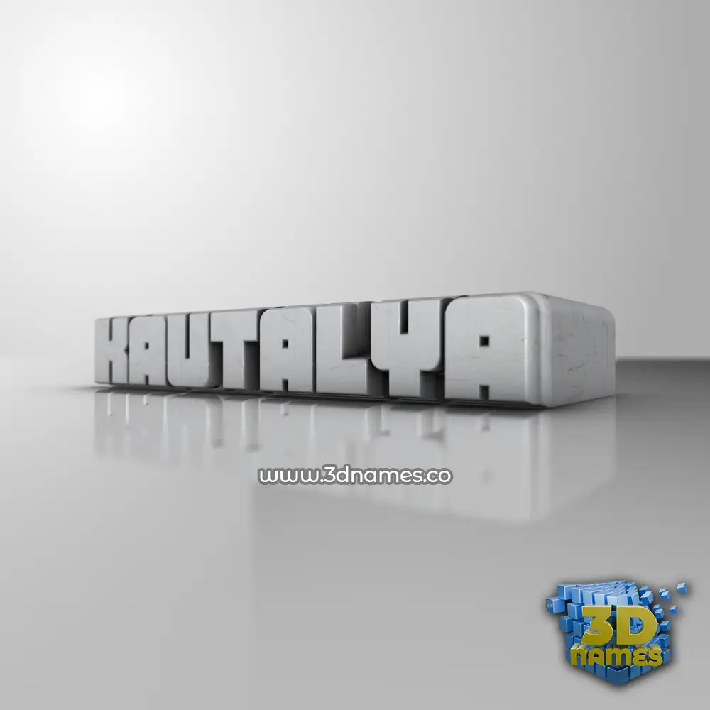 kautalya in White Metro style - 3D name wallpaper