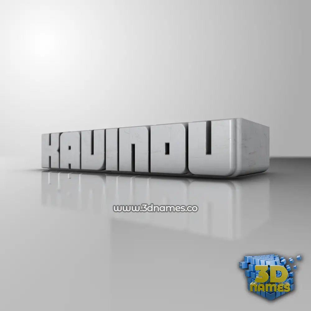 kavindu in White Metro style - 3D name wallpaper