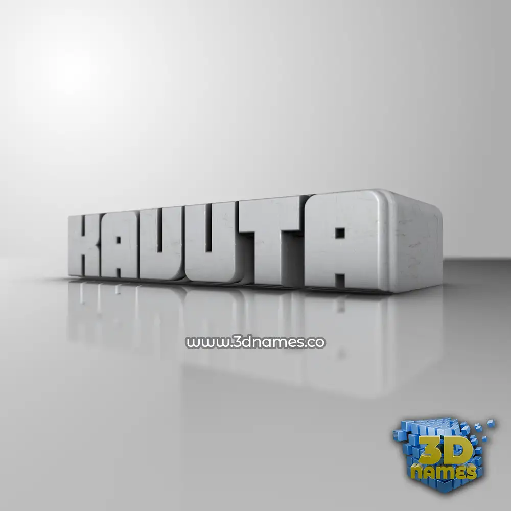 kavuta in White Metro style - 3D name wallpaper