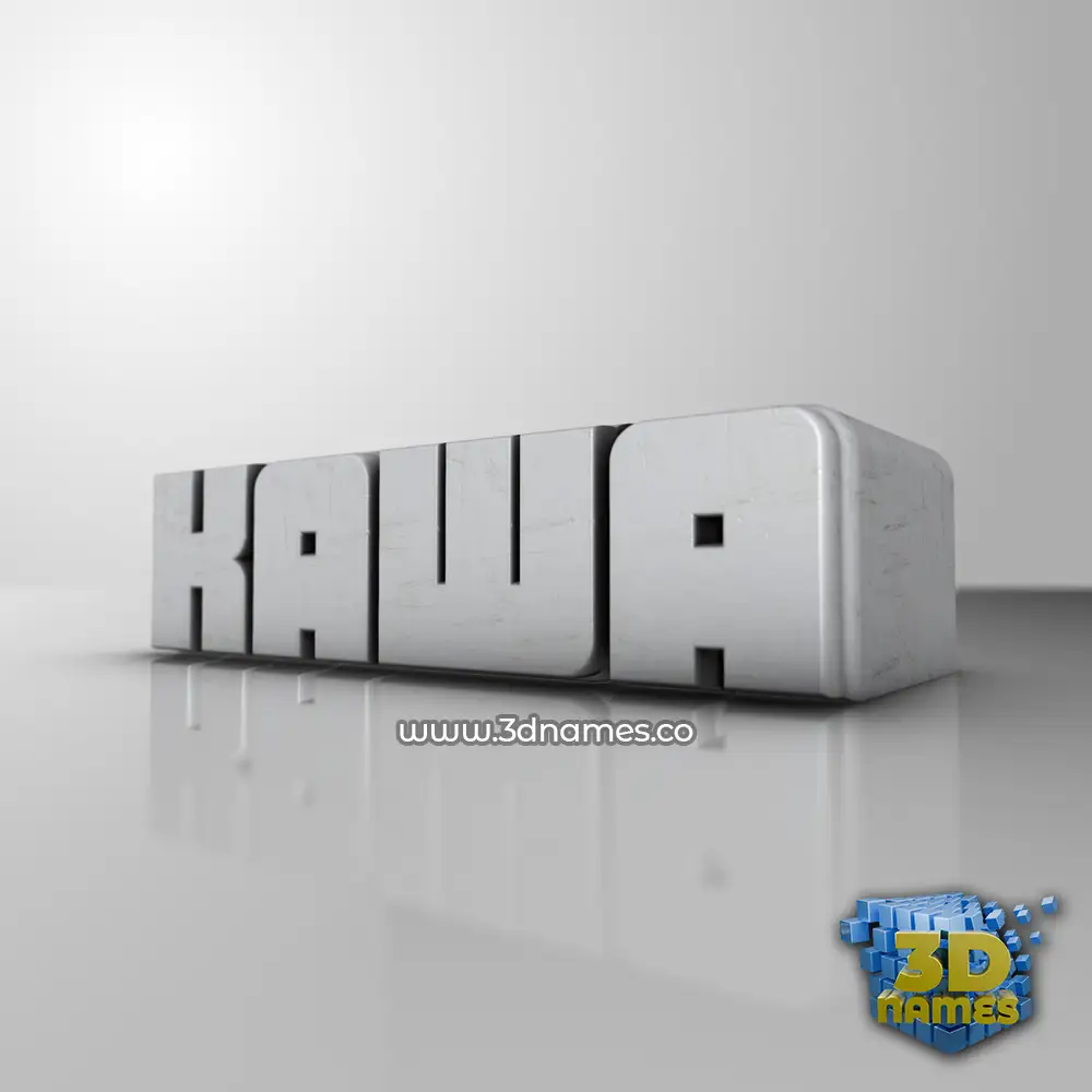 kawa in White Metro style - 3D name wallpaper
