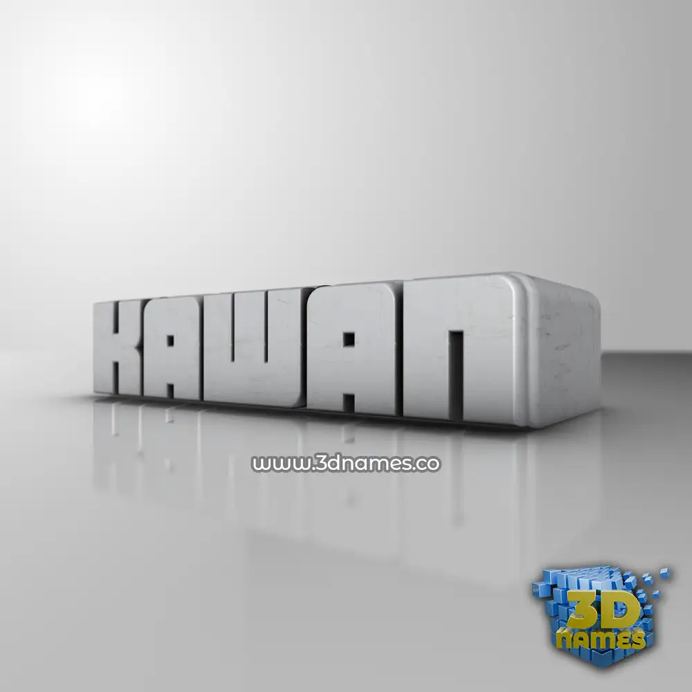 kawan in White Metro style - 3D name wallpaper