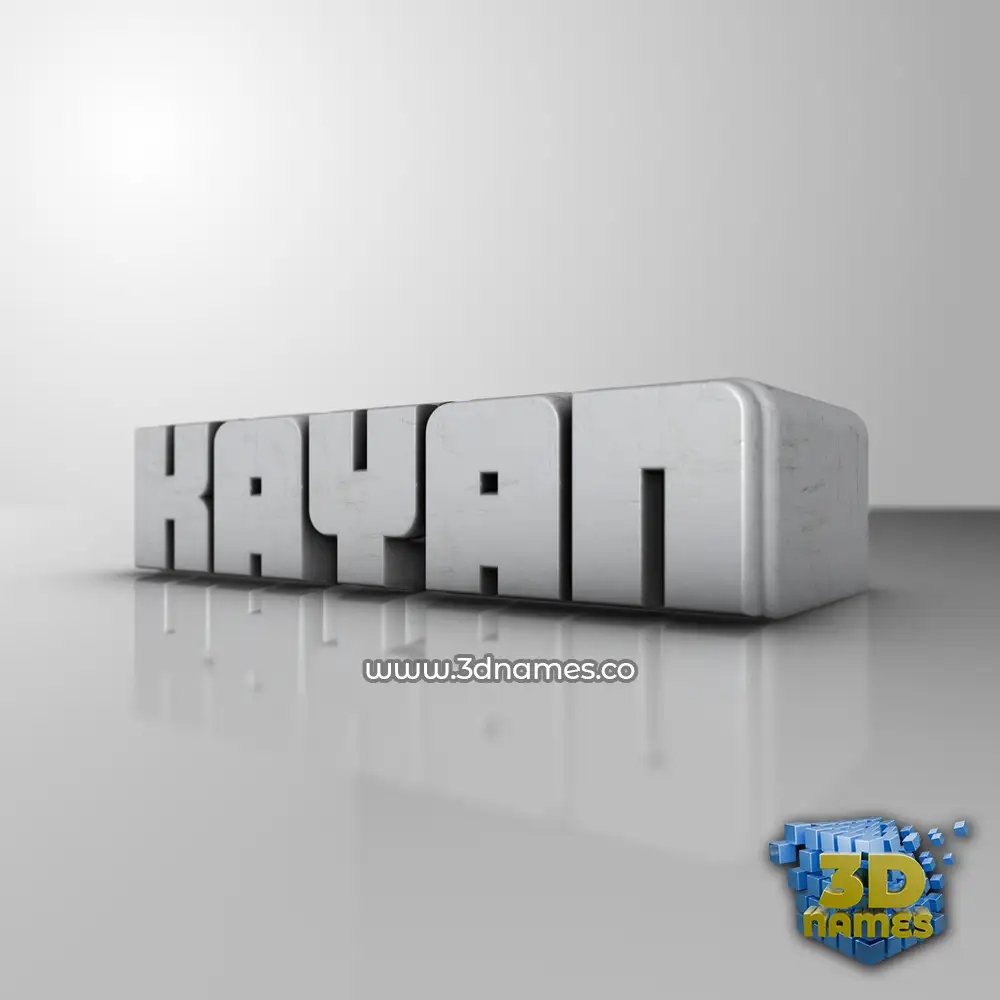 kayan in White Metro style - 3D name wallpaper