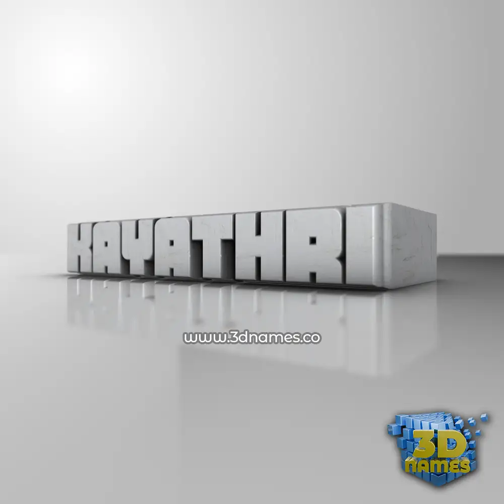 kayathri in White Metro style - 3D name wallpaper