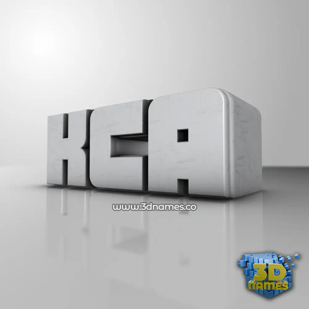 kca in White Metro style - 3D name wallpaper