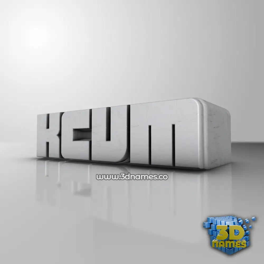 kcvm in White Metro style - 3D name wallpaper